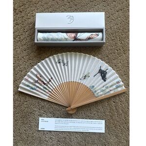 Korean Hand Fan and Handkerchief Set